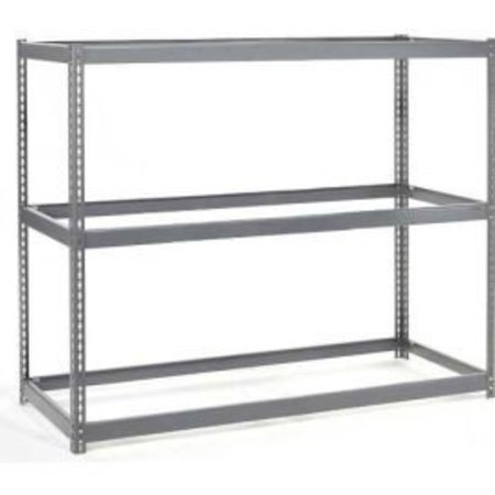 GLOBAL EQUIPMENT Wide Span Rack 48Wx36Dx96H, 3 Shelves No Deck 1200 Lb Cap. Per Level, Gray 716672